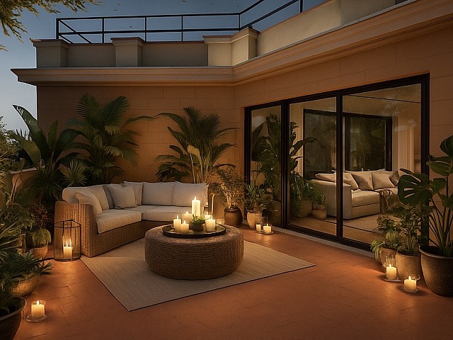 Terraza doble ático render 1