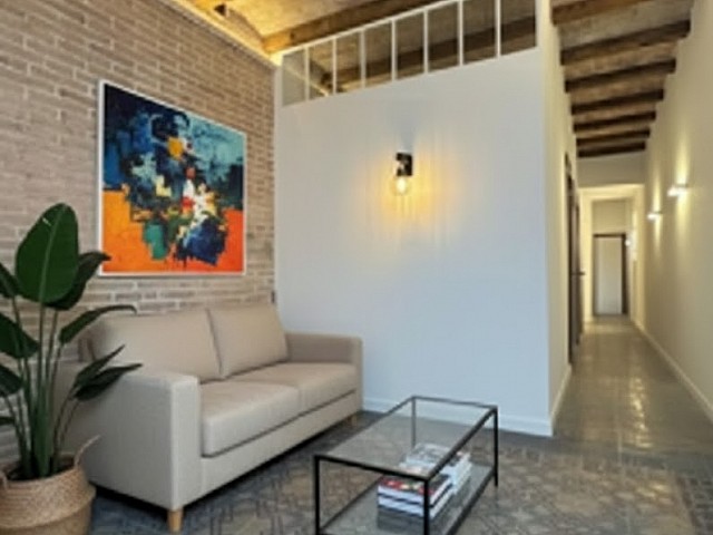 calle Sardenya proyecto salón y pasillo