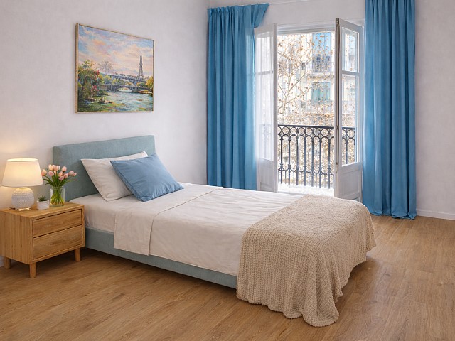 Dormitorio moderno y luminoso