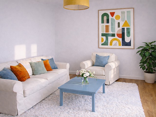 Salón moderno y luminoso