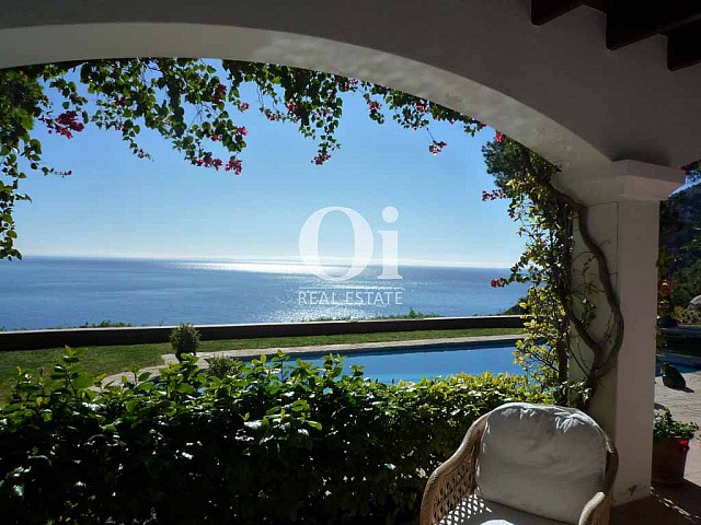 Splendida vista sul mare dalla villa in affitto a Es Cubells, Ibiza