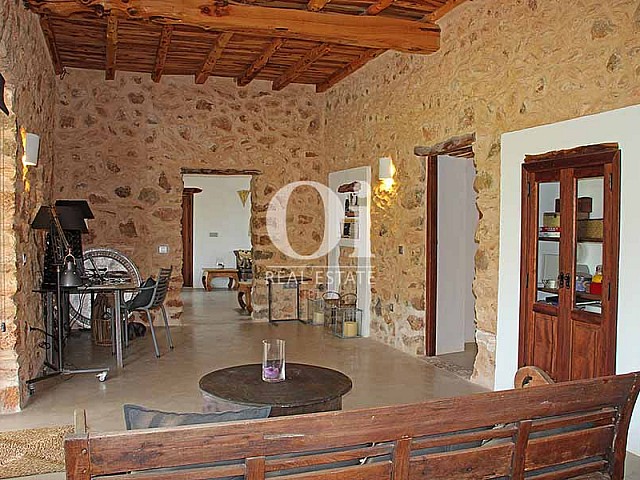 Salle de séjour de maison à louer de séjour à Es Codolar, Ibiza