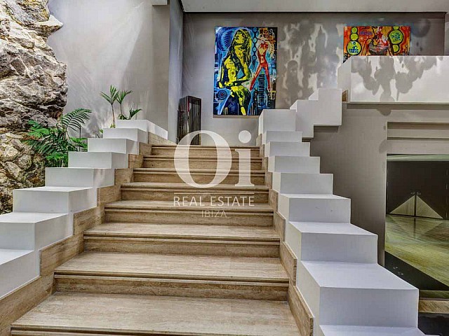 Escaliers de villa à louer de séjour à Jesús, Ibiza 