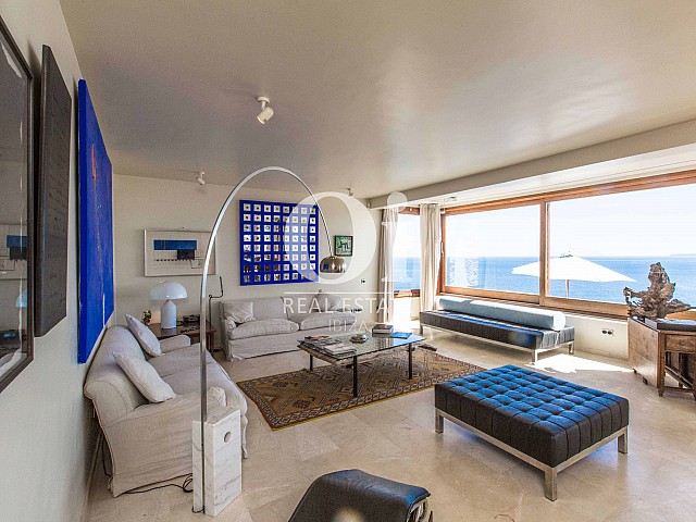 Sala de estar  de casa de alquiler de estancia en Roca Llisa, Ibiza 