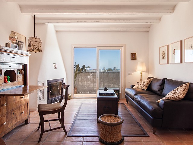 Sala de estar de fantastico apartamento en alquiler en Sant Jordi, Ibiza