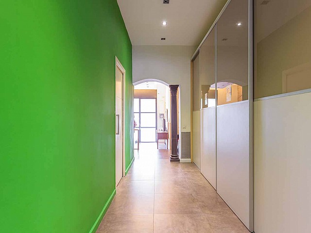 large corridor in luxurious apartment for sale in Barcelona