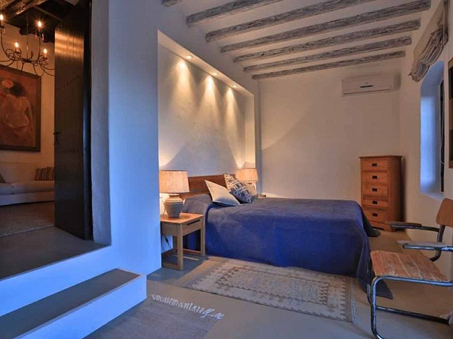 Dormitorio de preciosa villa en alquiler en Santa Getrudis, Ibiza
