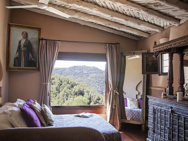 Dormitorio de villa única de lujo en alquiler en Portixol, Ibiza