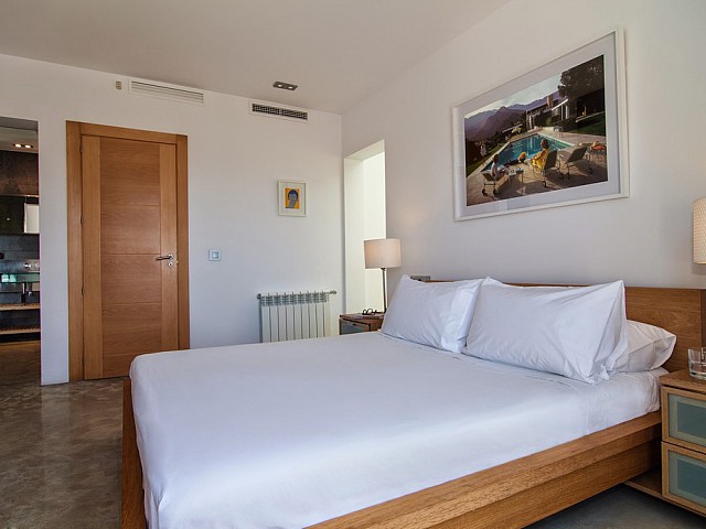 Dormitorio de exclusiva villa con fantasticas vistas en alquiler, Ibiza