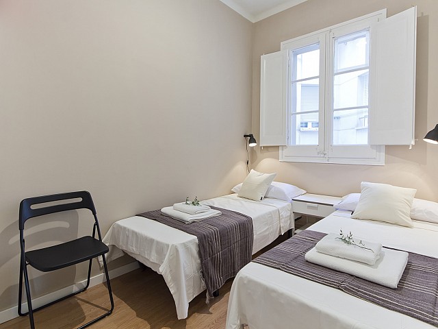 Schlafzimmer in Luxus-Wohnung zur Miete in der Avinguda Paral•lel im Poble Sec in Barcelona